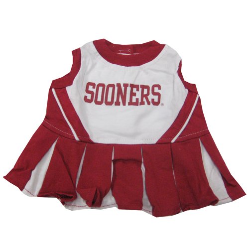 0023508001065 - PETS FIRST NCAA UNIVERSITY OF OKLAHOMA SOONERS CHEERLEADER DOG OUTFIT, X SMALL