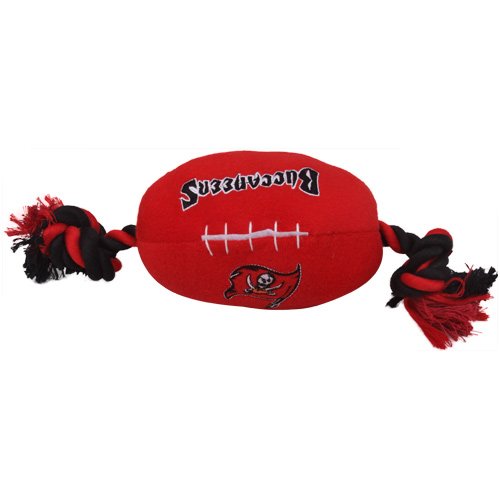 0023508006725 - PETS FIRST NFL TAMPA BAY BUCCANEERS PET FOOTBALL ROPE TOY, 6-INCH LONG