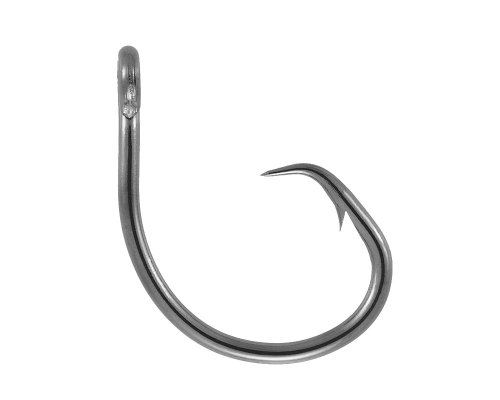 0023534411722 - MUSTAD ULTRAPOINT DEMON PERFECT IN-LINE CIRCLE 3 EXTRA STRONG HOOK (PACK OF 25), BLACK NICKEL, 5/0