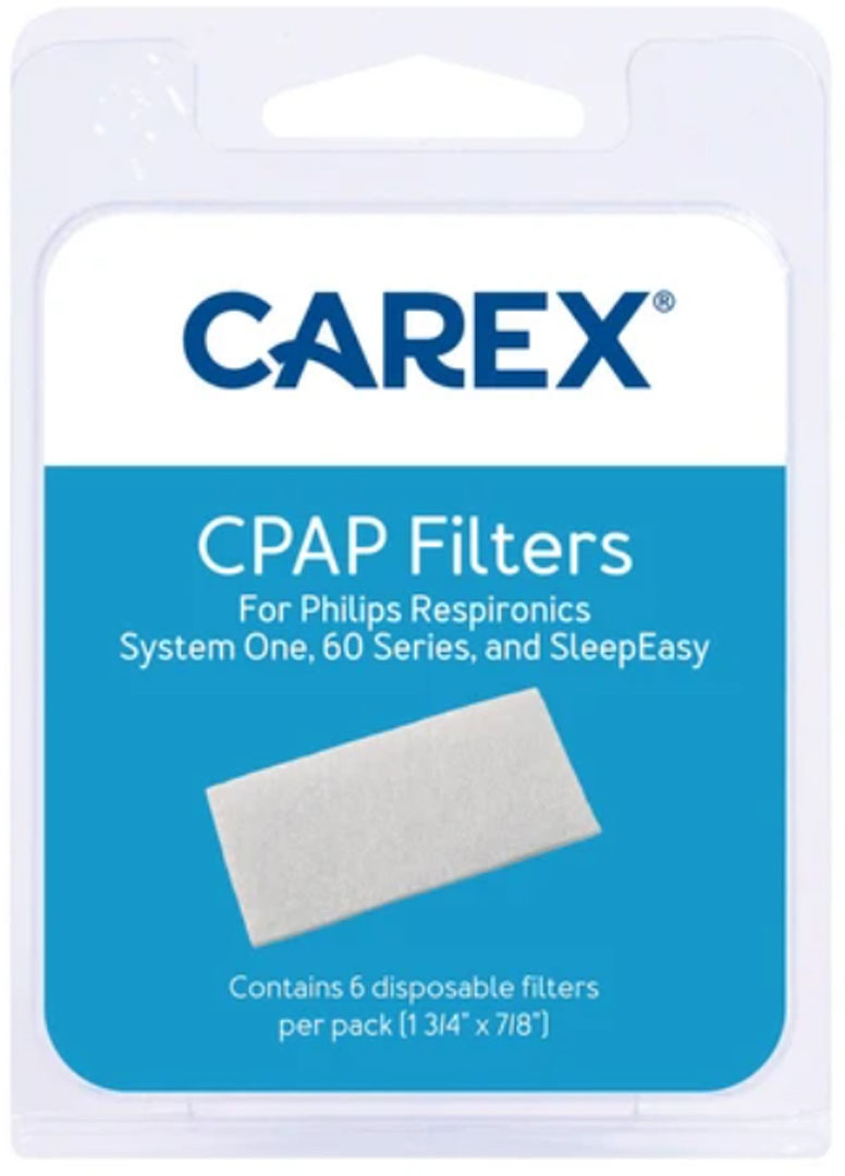 0023601071200 - CAREX - CPAP FILTERS FOR PHILIPS RESPIRONICS SYSTEM ON, 60 SERIES AND SLEEPEASY, 6 COUNT