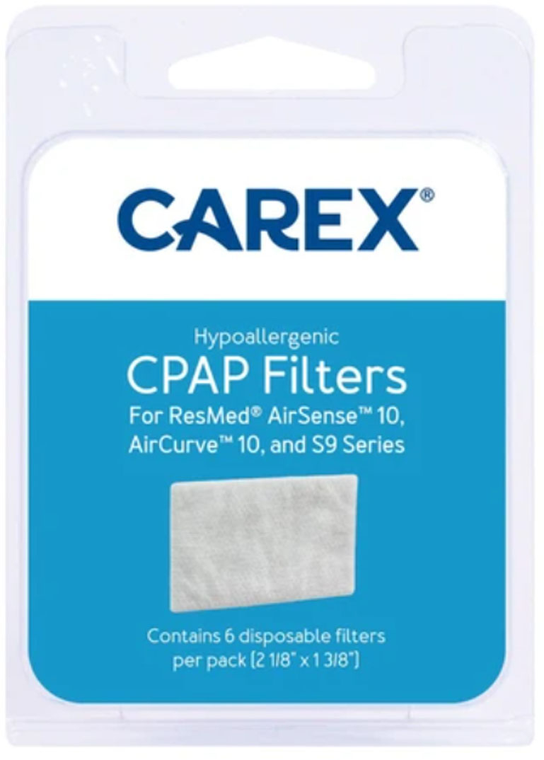 0023601071248 - CAREX HYPOALLERGENIC CPAP FILTERS FOR RESMED AIRSENSE 10, AIRCURVE 10, AND S9 SERIES, 6 COUNT