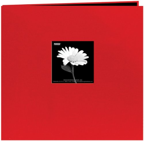 0023602616028 - PIONEER 8 INCH BY 8 INCH POSTBOUND FABRIC FRAME COVER MEMORY BOOK, RED