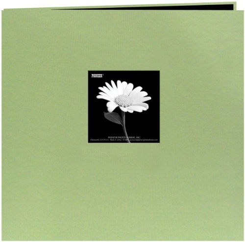 0023602616035 - PIONEER 8 INCH BY 8 INCH POSTBOUND FABRIC FRAME COVER MEMORY BOOK, SAGE GREEN
