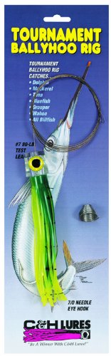 0023644111055 - C&H BALLY HOO RIG 5-1/2-INCH DOLPHIN LURE WITH 80-POUND TEST LEADER