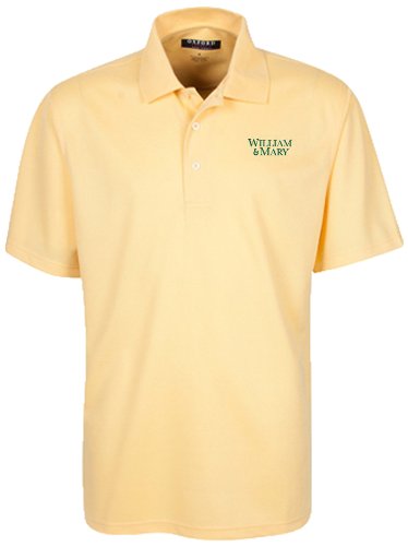 0023783410170 - OXFORD NCAA WILLIAM & MARY TRIBE MEN'S MICRO-CHECK GOLF POLO, CITRUS, X-LARGE
