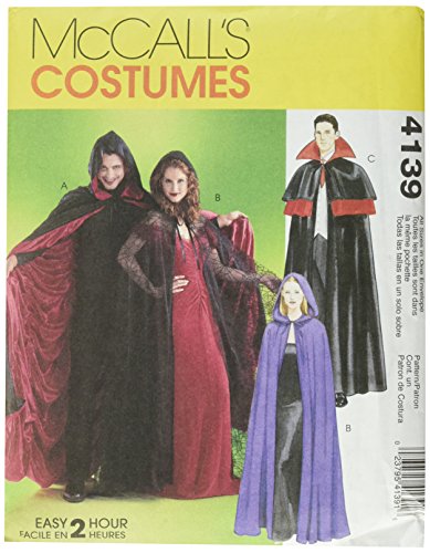 0023795413916 - MCCALL'S PATTERNS M4139 MISSES'/MEN'S/TEEN BOYS' LINED AND UNLINED CAPE COSTUMES, ALL SIZES