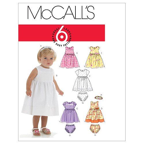 0023795547642 - MCCALL'S PATTERNS M6015 INFANTS' LINED DRESSES, PANTIES AND HEADBAND, ALL SIZES
