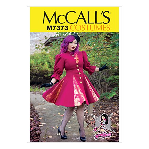 0023795581530 - MCCALL'S PATTERNS M7373 FIT & FLARE OR GODET COATS WITH STAND-UP COLLAR, E5 (14-16-18-20-22)