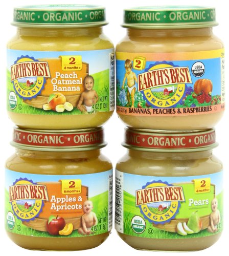 0023923200937 - EARTH'S BEST ORGANIC STAGE 2, FAVORITE FRUITS VARIETY PACK, 12 COUNT, 4 OUNCE JARS