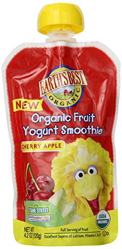 0023923330412 - EARTH'S BEST ORGANIC FRUIT YOGURT SMOOTHIE, CHERRY & APPLE, 4.2 OUNCE POUCH (PACK OF 12)