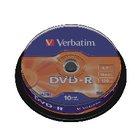 0239424352352 - VERBATIM - 10 X DVD-R - 4.7 GB 16X - MATTE SILVER - SPINDLE - STORAGE MEDIA
