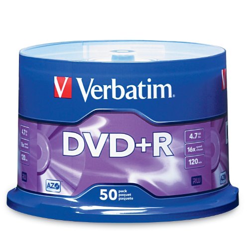 0239429503704 - VERBATIM 4.7 GB UP TO16X BRANDED RECORDABLE DISC DVD+R - 50 DISC SPINDLE 95037