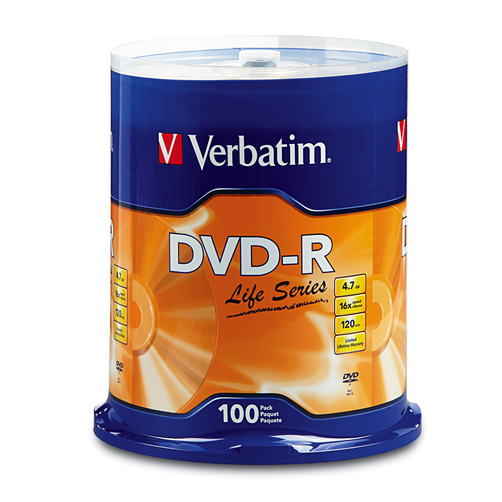 0023942971771 - VERBATIM DVD R LIFE SERIES 4.7GB 16X 100 PACK - VERBATIM CORPORATION