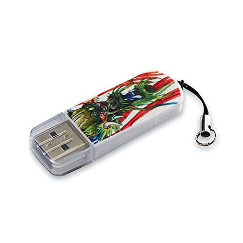 0023942985181 - VERBATIM 16 GB MINI USB FLASH DRIVE TATTOO SERIES, DRAGON