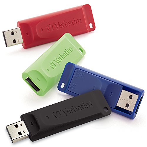 0023942991236 - VERBATIM 16 GB STORE 'N' GO USB FLASH DRIVE (4 PACK) BLUE, GREEN, RED, BLACK 99123