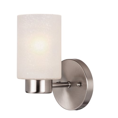 0024034622786 - WESTINGHOUSE 6227800 SYLVESTRE ONE-LIGHT INTERIOR WALL FIXTURE, BRUSHED NICKEL FINISH WITH FROSTED SEEDED GLASS