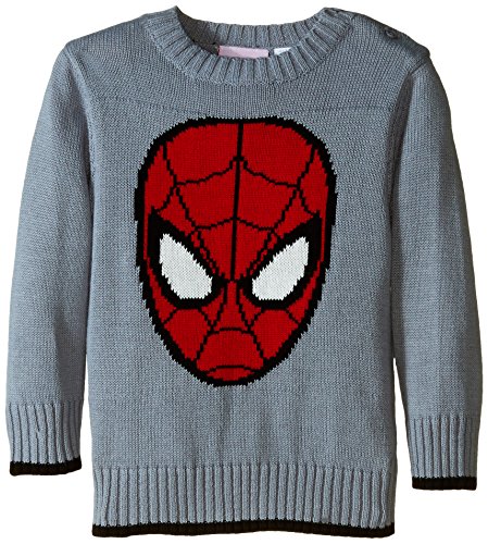 0024054341278 - MARVEL BABY BABY BOYS' SPIDERMAN SWEATER, GRAY, 12 MONTHS