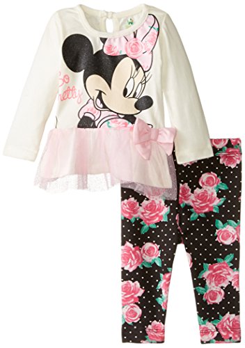 0024054346143 - DISNEY BABY GIRLS MINNIE MOUSE LEGGING SET WITH TULLE-SO PRETTY, WHITE, 0-3 MONTHS