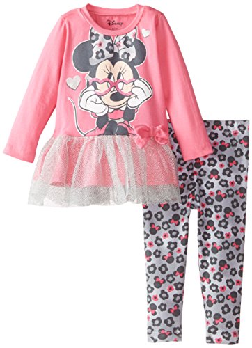 0024054346976 - DISNEY BABY GIRLS' MINNIE MOUSE LEGGING SET WITH TULLE GLASSES, PINK, 18 MONTHS