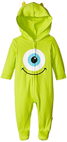 0024054369128 - DISNEY BABY BOYS MONSTER INC COVERALL WITH FOOTIES, GREEN, 3-6 MONTHS