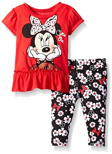 0024054390498 - DISNEY BABY MINNIE MOUSE LEGGING SET WITH FASHION TOP, RED, 3-6 MONTHS
