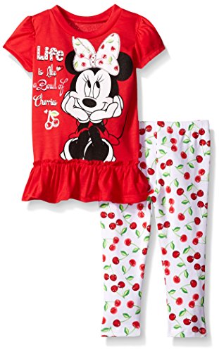 0024054390719 - DISNEY BABY MINNIE MOUSE LEGGING SET WITH FASHION TOP, CHERRY RED, 24 MONTHS