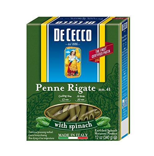 0024094470419 - DE CECCO PASTA, PENNE RIGATE WITH SPINACH, 12 OUNCE (PACK OF 12)
