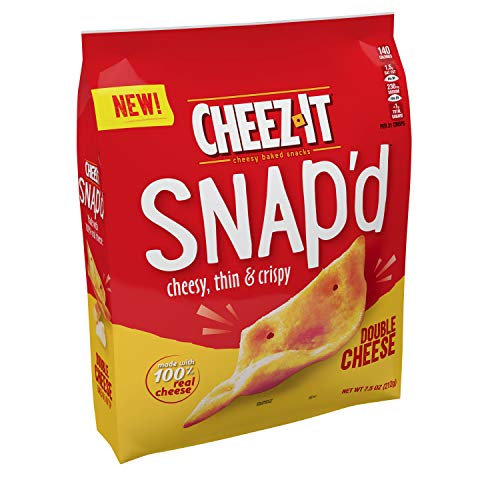 0024100114412 - CHEEZ-IT SNAP’D, CHEESY BAKED SNACKS, DOUBLE CHEESE, 7.5OZ BAG