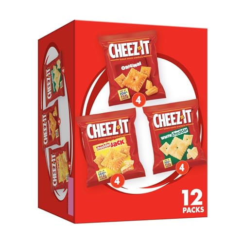 0024100940271 - CHEEZ-IT ORIGINAL/WHITE CHEDDAR/CHEDDAR JACK BAKED SNACK CRACKERS, 12 COUNT, 12.1 OZ