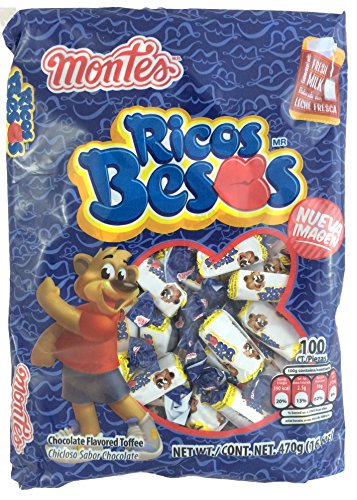 0024142020085 - RICOS BESOS CHOCOLATE FLAVORED TOFEE CANDY 100PCS (NET WEIGHT 16.6OZ)