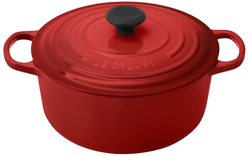 0024147013655 - LE CREUSET ENAMELED CAST-IRON 5-1/2-QUART ROUND FRENCH OVEN, RED