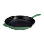 0024147217336 - LE CREUSET 10.25-IN. ENAMELED CASTANHA IRON IRON HANDLE SKILLET, FENNEL GREEN