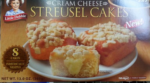0024300044595 - LITTLE DEBBIE CREAM CHEESE STREUSEL CAKES 8 INDIVIDUALLY WRAPPED (6 BOXES)