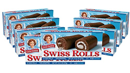 0024300841309 - LITTLE DEBBIE SWISS ROLLS, CHOCOLATE CAKE ROLLED AROUND A LAYER OF CRÈME FILLING AND COATED WITH FUDGE (8 BOXES)