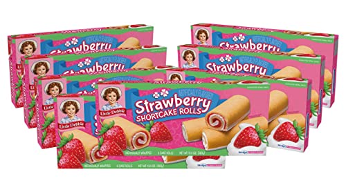 0024300841330 - LITTLE DEBBIE STRAWBERRY SHORTCAKE ROLLS, YELLOW CAKE ROLLED WITH LAYERS OF CREME AND STRAWBERRY-FLAVORED FRUIT FILLING (8 BOXES)