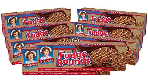 0024300841507 - LITTLE DEBBIE FUDGE ROUNDS, TWO CHOCOLATE COOKIES WITH CHOCOLATETY CRÈME AND A WAVE OF ICING (8 BOXES)