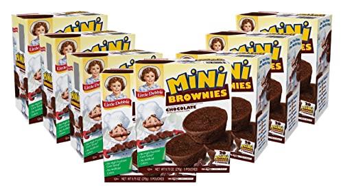 0024300844430 - LITTLE DEBBIE MINI BROWNIES, BITE-SIZE CHOCOLATE BROWNIES BAKED WITH RICH CHOCOLATE (8 BOXES)