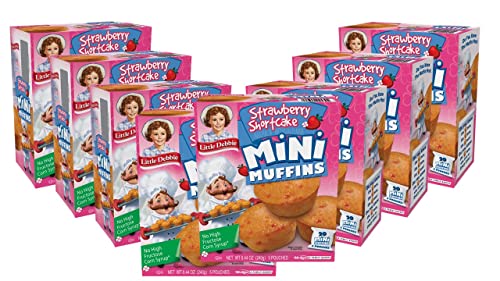 0024300845390 - LITTLE DEBBIE STRAWBERRY SHORTCAKE MINI MUFFINS, BITE-SIZED MUFFINS BAKED WITH STRAWBERRY-FLAVORED BITS (8 BOXES)