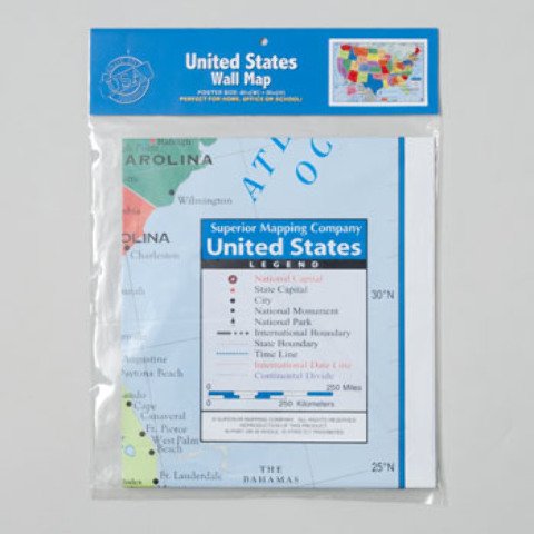 0024327871938 - UNITED STATES WALL MAP US USA POSTER SIZE 40 X 28 HOME SCHOOL OFFICE