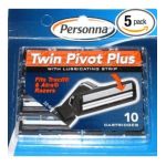 0024500226470 - 50 TWIN PIVOT PLUS CARTRIDGES WITH LUBRICATING STRIP FOR GILLETTE ATRA & TRAC II RAZORS 5 PACK