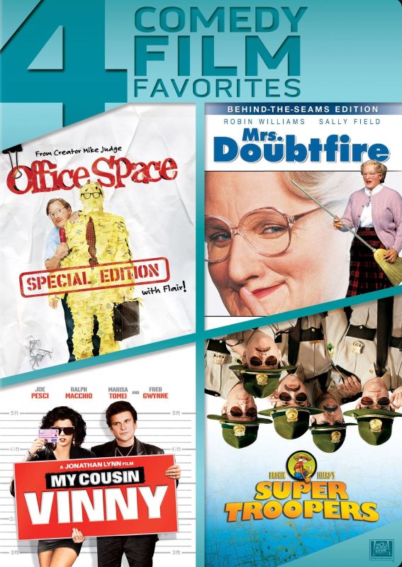0024543988090 - OFFICE SPACE/MRS. DOUBTFIRE/MY COUSIN VINNY/SUPER TROOPERS (DVD)