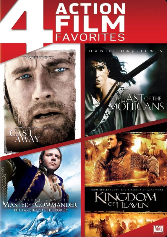 0024543989226 - CAST AWAY/LAST OF THE MOHICANS/MASTER AND COMMANDER/KINGDOM OF HEAVEN (DVD)