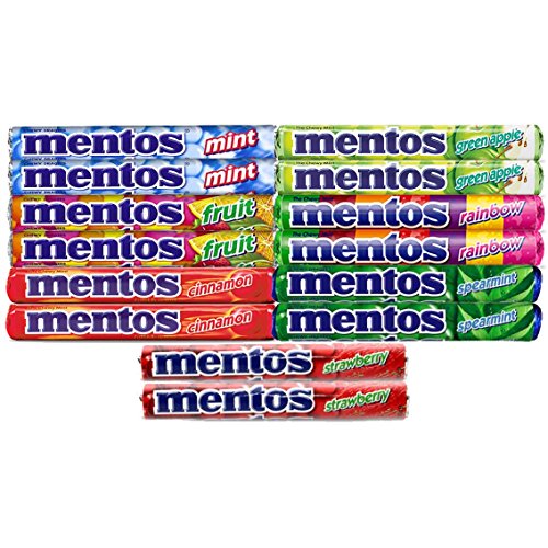 0024606954161 - MENTOS VARIETY PACK 14 COUNT (2 OF EACH FLAVOR) THE CHEWY MINT SAMPLER/BUNDLE - INCLUDES 1.32OZ ROLLS MINT, CINNAMON, STRAWBERRY, SPEARMINT, GREEN APPLE, FRUIT AND RAINBOW