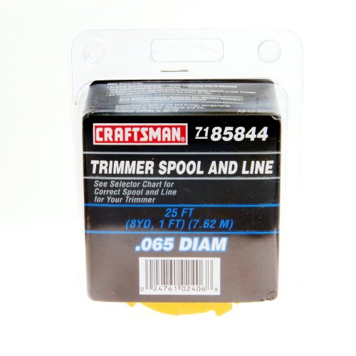 0024761024068 - CRAFTSMAN REPLACEMENT TRIMMER SPOOL AND LINE 71 85844 0.065 INCH DIAMETER ROUND LINE 25 FT OF LINE