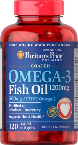 0025077168859 - PURITAN'S PRIDE OMEGA-3 FISH OIL COATED 1200 MG (360 MG ACTIVE OMEGA-3)-120 COATED SOFTGELS