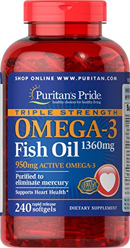 0025077348886 - PURITAN'S PRIDE TRIPLE STRENGTH OMEGA-3 FISH OIL 1360 MG (950 MG ACTIVE OMEGA-3)-240 SOFTGELS