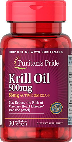 0025077535385 - PURITAN'S PRIDE RED KRILL OIL 500 MG (86 MG ACTIVE OMEGA-3)-30 SOFTGELS