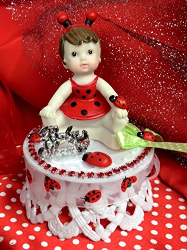 0251360680481 - GIRLS LADYBUG CENTERPIECE BIRTHDAY PARTY BABY SHOWER CAKE TOPPER