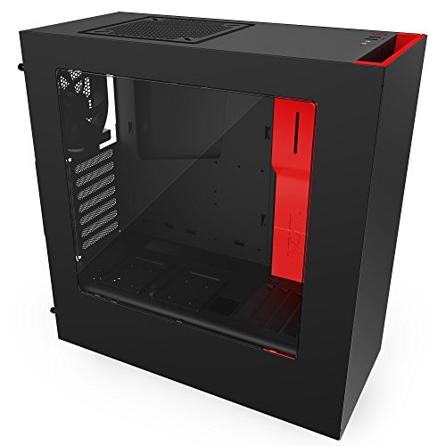 2515091512502 - NZXT S340 MID TOWER CASE CA-S340MB-GR MATTE BLACK/RED