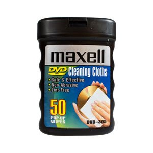 0025215350047 - MAXELL CD-305 CD CLEANING CLOTHS, 50 PACK